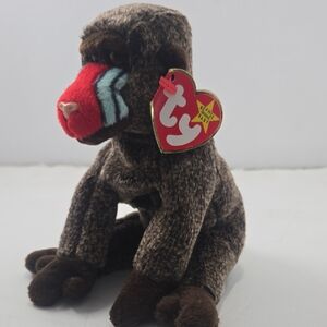 Ty Plush Baboon with Red and Blue Face
